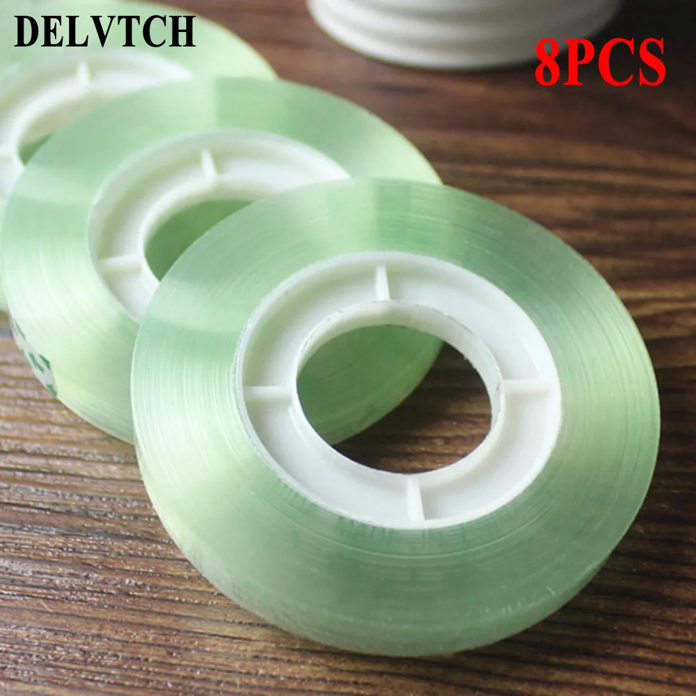 

DELVTCH 8PCS/set 0.8CM Width Clear Transparent Adhesive Tape Single Sides Pack Tools School & Office Supplies Student Stationery