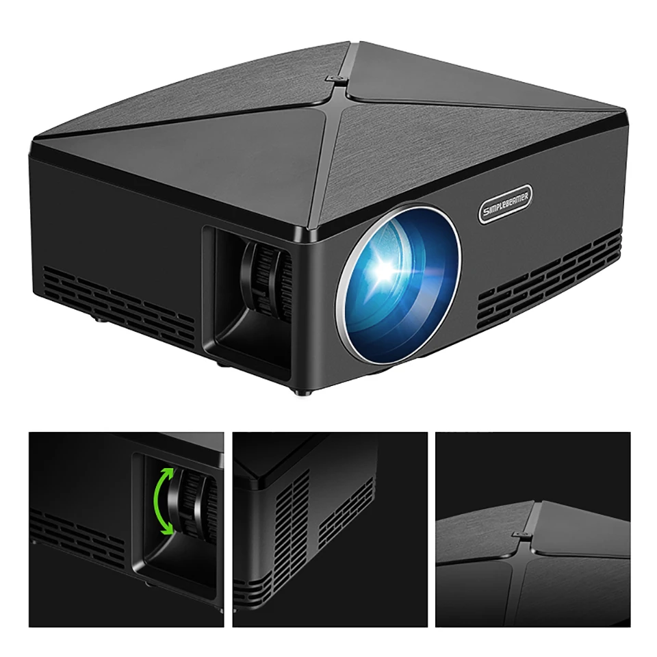 ALSTON HD MINI Projector C80/C80UP, 1280x720 Resolution, Android WIFI Proyector, LED Portable HD Beamer for Home Cinema