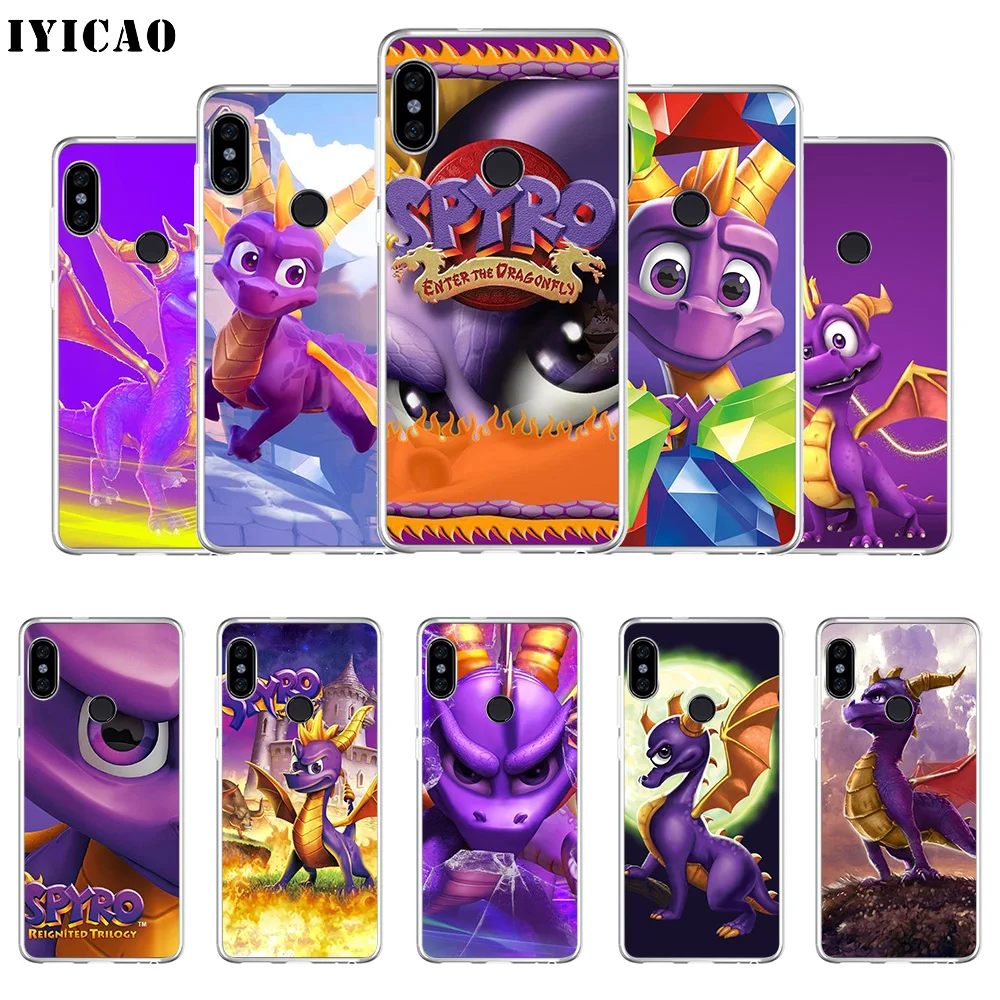 

IYICAO Spyro The Dragon Soft Silicone Phone Case for Xiaomi Mi 9 8 SE Mi 6 Mi A1 A2 Lite F1 MIX2S MIX3 TPU Cover