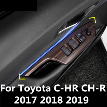 

Car window glass switch button Decorative sticker sequins Interior decoration Accessories For Toyota C-HR CH-R 2017 2018 2019
