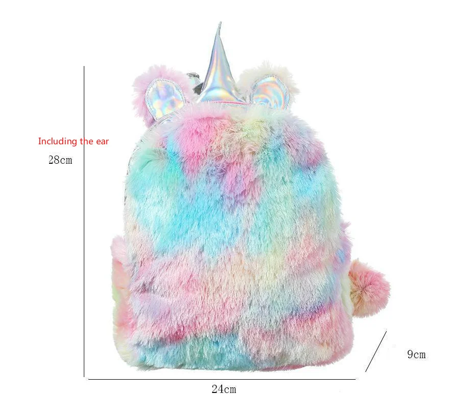 3D детский пенал мультфильмы pu рюкзак для девочек mochila escolar голографический розовый рюкзак для детей плюшевые Школьные сумки