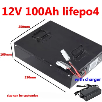 

GTK 12.8V 100Ah lithium 12v 100ah lifepo4 battery with BMS for 1000w car Speaker caravan lectronics boat engine RV +10A charger