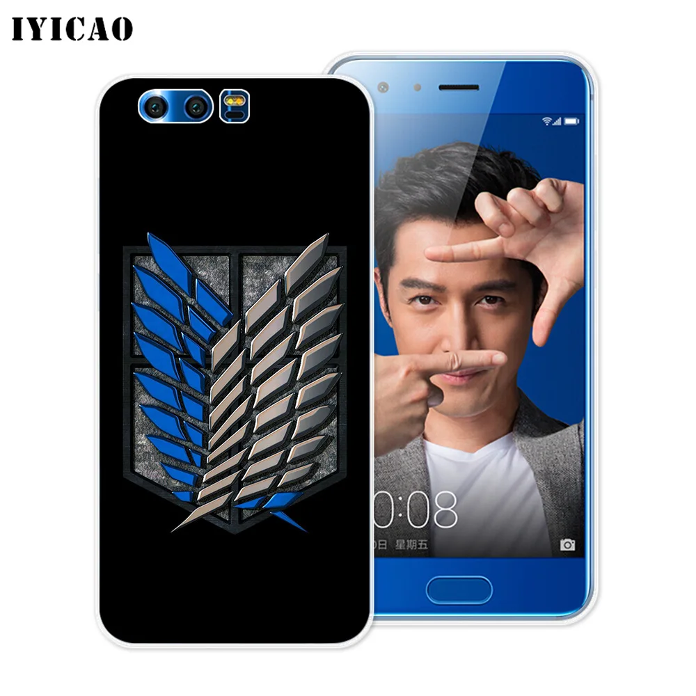 Мягкий силиконовый чехол IYICAO Attack On Titan с логотипом для Huawei Y9 Y7 Y6 Prime 2018 Honor 8C 8X 8 9 10 Lite