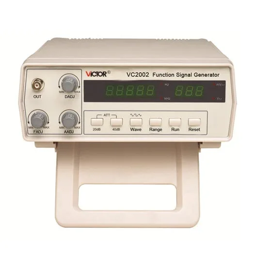 

VICTOR VC2002 Function Signal Generator 5 Digits (0.2 Hz ~ 2 MHz) 7 Frequency Digital Function Waveform Generator AC110-220V