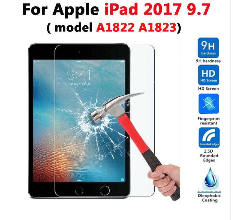 Защита экрана стекло+ чехол для iPad 9,7 Air 1/2/3 PU кожаный смарт-чехол для i Pad mini 1 2 3 4 5/pro 10,5 - Цвет: for ipad 2017