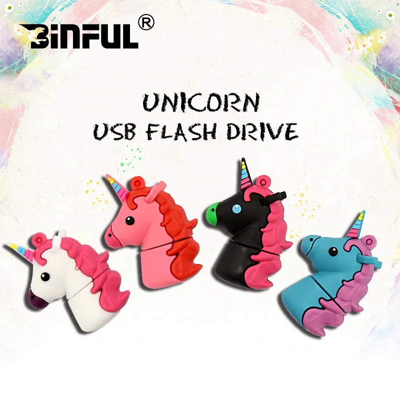 USB флеш-накопители Loving unicorn 4 ГБ 8 ГБ 16 ГБ флеш-накопитель 32 Гб 64 Гб usb флешка мини флеш-накопитель Флешка анимадо