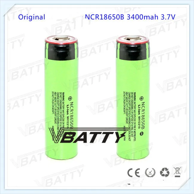 

Genuine Li-ion NCR18650B 3.7V 3400mah with button top unprotected 18650 for Panasonic NCR18650B flashlight battery(1pc)