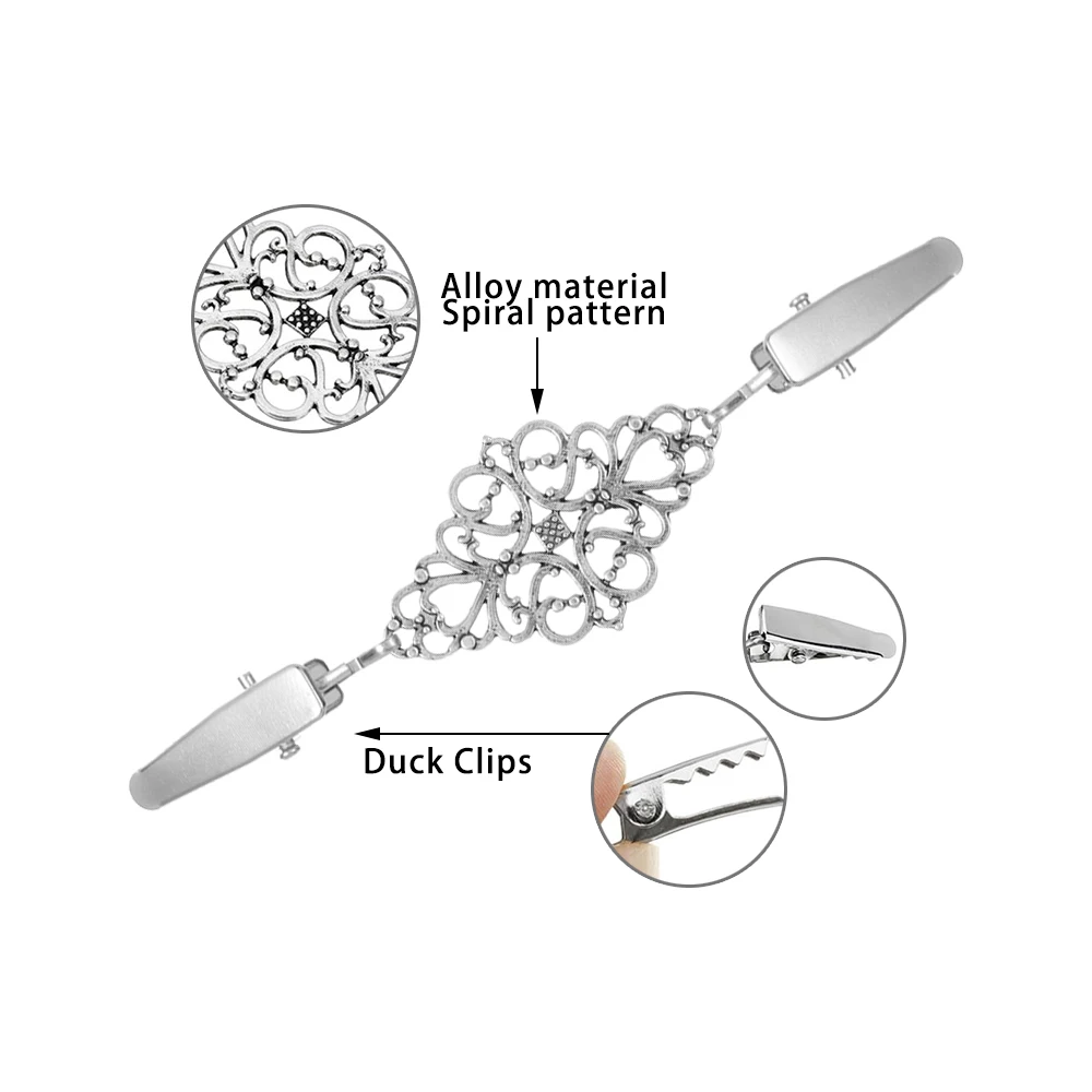 Женский винтажный кардиган, свитер, блузка, булавка для шали клипсы для броши, воротник рубашки, Ретро зажим для утки, зимний шарф с застежками, аксессуары для шарма