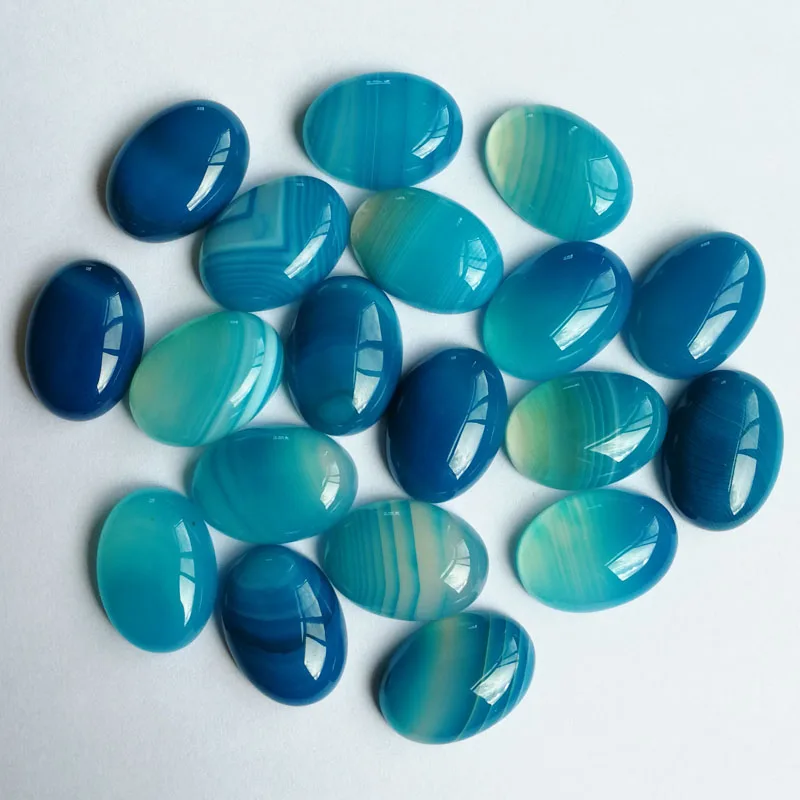 

Natural stone bead fashion charm blue Striped Onyx for jewelry making 13X18MM cab cabochon oval Ring accessories 20Pcs/lot