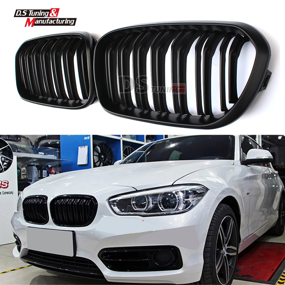 Dual slat black front kidney grill grille for bmw 1 series f20 LCI 2015 ...
