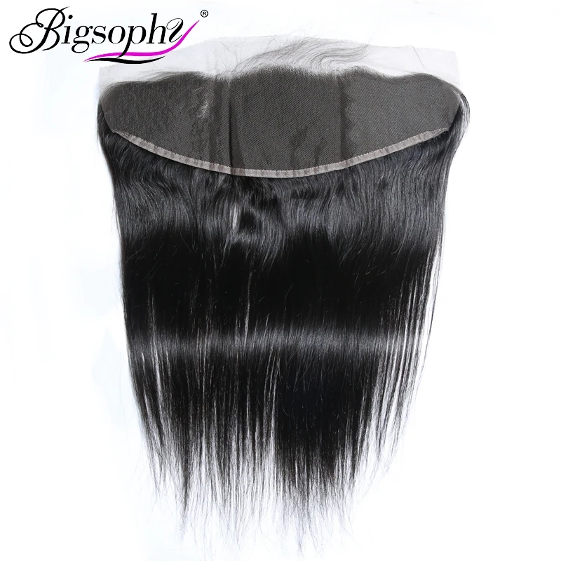 

Bigsophy Peruvian Straight Wave Closure 13*4 Human Hair Ear To Ear Lace Frontal Closure Remy Hair 8"-22" Inch Natural Color