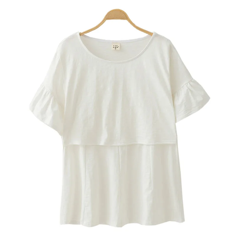 Cotton Maternity Clothing Breastfeeding Nursing Tops Pregnancy Shirt Clothes For Pregnant Women Plus Size Wear Summer 2019 New