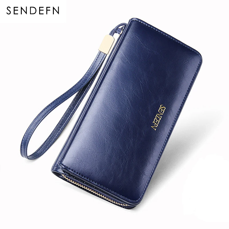 

Sendefn Quality Leather Women Wallets Large Capacity Wallet Female Clutch Phone Pocket Purse Card Holder Ladies Purses