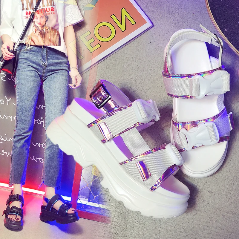 2019 zapatos de mujer Панк Дизайн Лето пляжные женские сандалии открытый носок обувь на