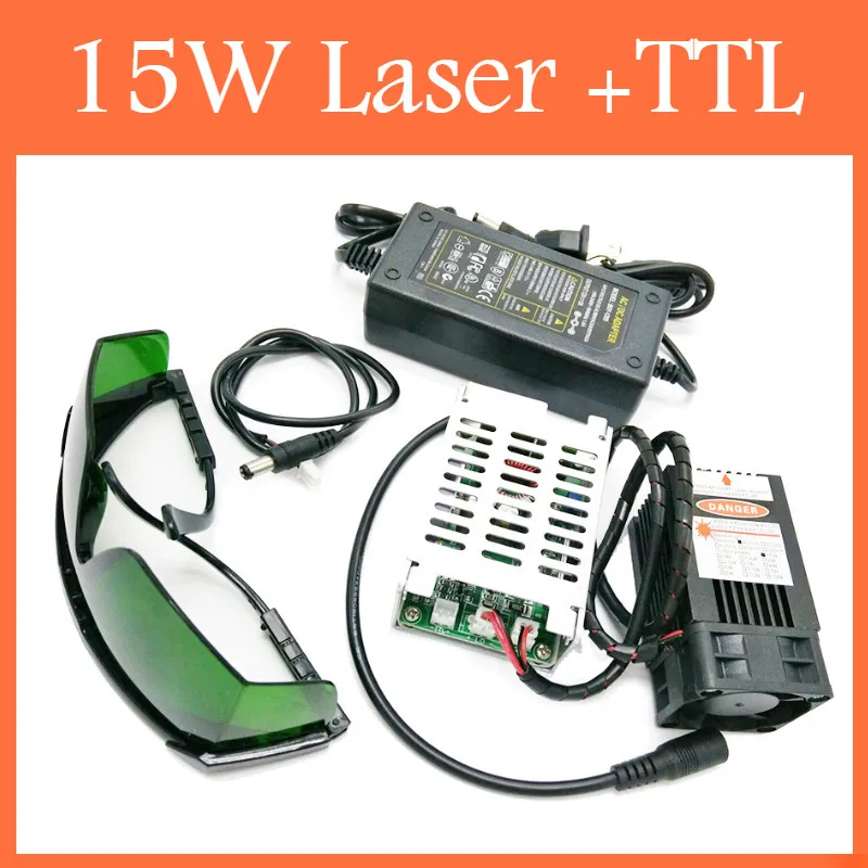 

450nm 15000mW 12V High Power TTL Adjustable Focus Blue Laser Module DIY Laser engraver accessories 15W laser head