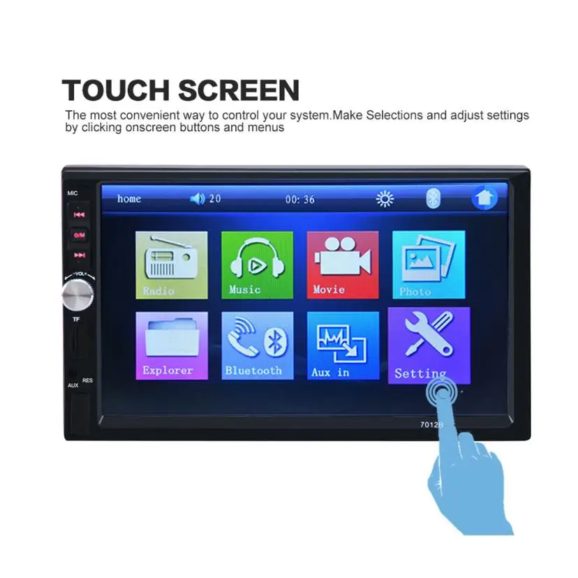 

Auto Radio In Dash Car Touch USB/SD/MP3/MP5 Player AUX FM radio Stereo Bluetooth Double DIN jul5