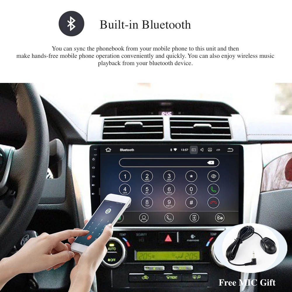 Sale Android 8.0 Car Multimedia Player for Toyota V50 Navigation 2012 2013 2014 with 10.2" Touch Screen 4*45w Speaker RDS 4