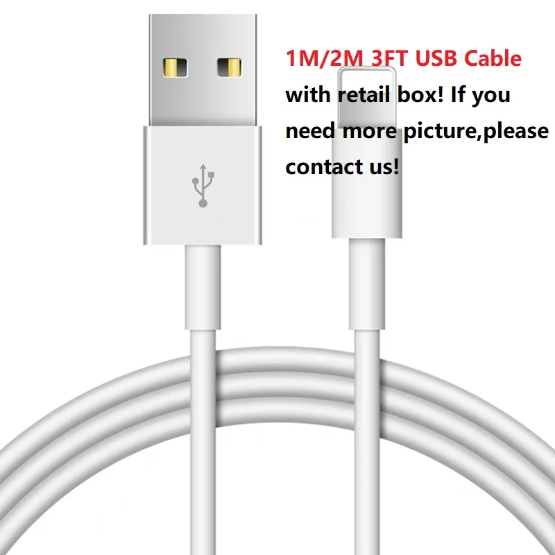 

USB Cable Fast Charging USB Charging Data Sync Cable For iPhone XR XS X 8 7 6 6S Plus 5 5S For iPad Air Charger Cord With Box