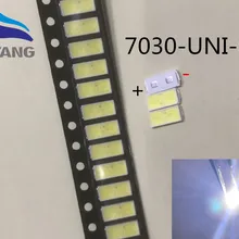 100 шт, обслуживание UNI, светодиодный ЖК-телевизор, задний светильник, лампа со светоизлучающим диодом, 6 в, трубка, 7030 SMD, бусины UNI