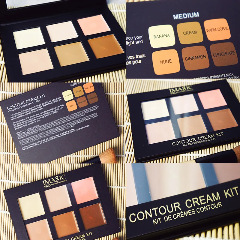 

IMAGIC Concealer Cream Contour Palette Kit Pro Makeup Palatte 6 Colors Concealer Face Primer Net 30g 1pcs