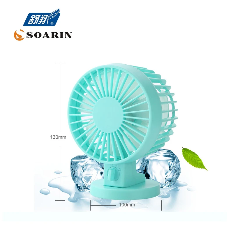 Portátil mini ventilador azul aire acondicionado ventilador doble hoja ventilador portátil pequeño ventilador USB VENTILADOR DE MESA ventilador recargable