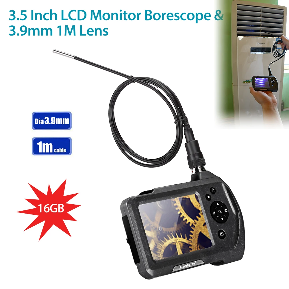 

Eyoyo Borehole Inspection Camera 3.9mm Lens 1m Hard Cable 3.5" LCD Kamera for Wells Flexible Camera DVR Endoscope Borescope HD