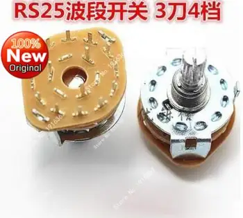 

10PCS/Lot RS25 3P4T Band Switch Channel Rotary 3 Pole 4 Position 20mm 3*4 gear