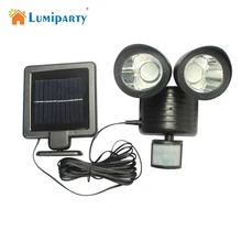 Adeeing PIR датчик движения 22 светодиодный солнечный свет Rotable две головки водонепроницаемые лампы для садовых и комнатных растений