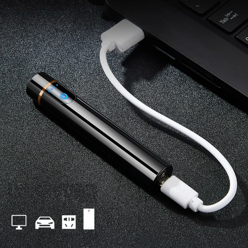 Новая зажигалка для сигарет Металлическая USB зарядка Зажигалка перезаряжаемая