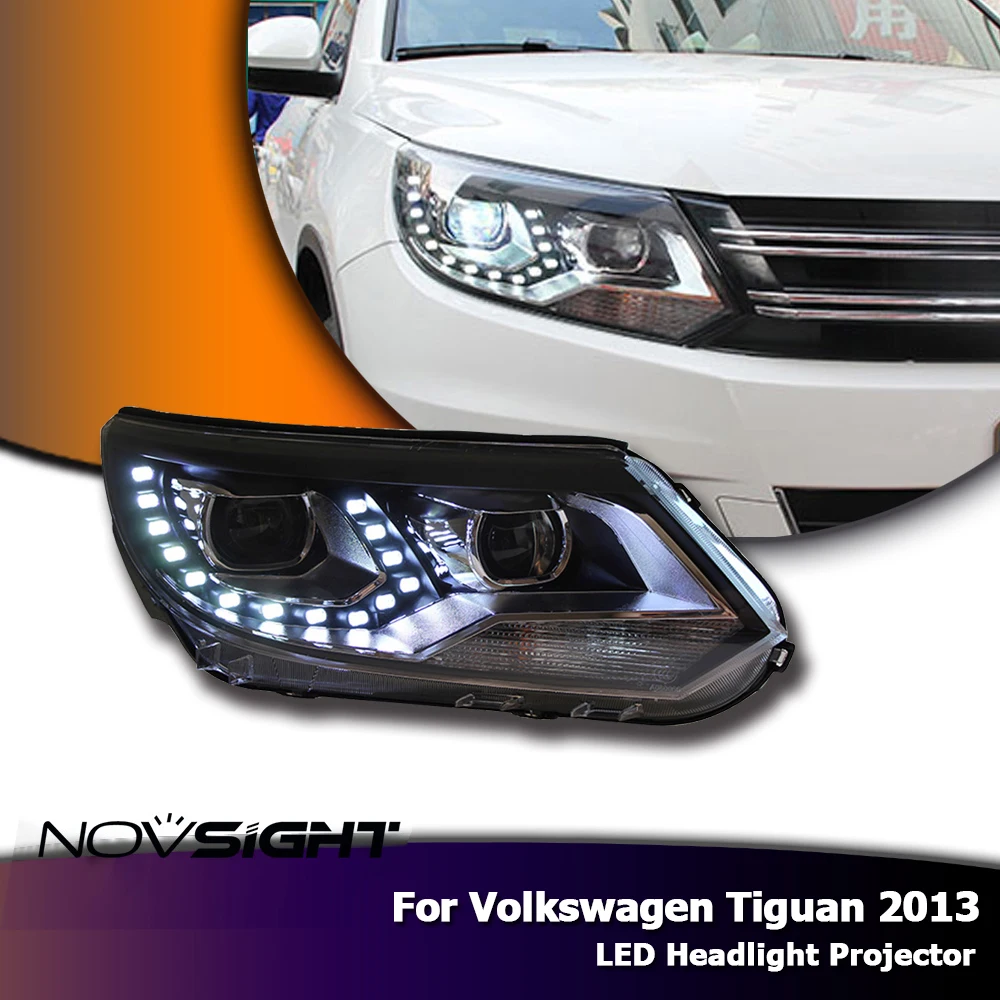 

NOVSIGHT 2PCS LED Headlights Projector Assembly Light w/ Turn Signal Car Light Assembly For Volkswagen Tiguan 2013