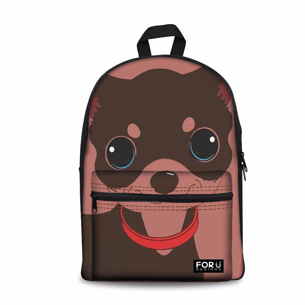 

Customized Chihuahua Printing Canvas Schoolbag Female Casual Daypack Shoulder Bags for Kids Girls Preppy School Backpack Bolsa
