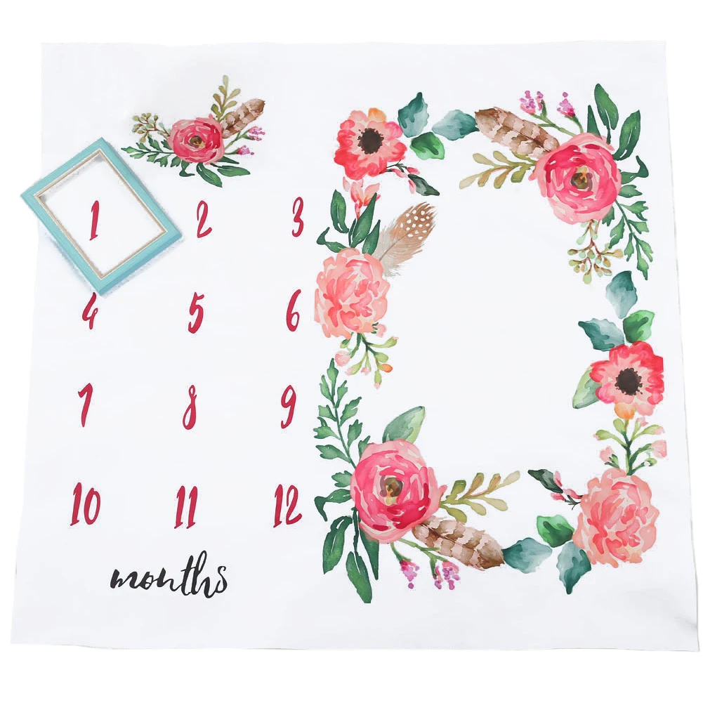 

Cute Background Photo Props Flowers Covers Newborn Boys Girls Photography Stroller Blanket Monthly Growth