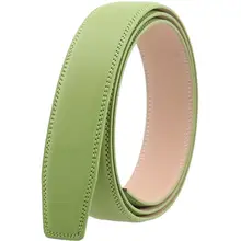 3.5 Cm Breedte Groene Riem Zonder Gesp Vierkante Staart Echt Leer Hoge Kwaliteit Mannen Automatische Body Groothandel