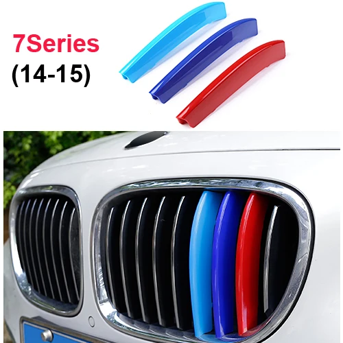 

For 2014-2015 BMW 7 series 740i 740Li 750i 760i 3D M Styling Front Grille Trim motorsport Strips grill Cover Stickers