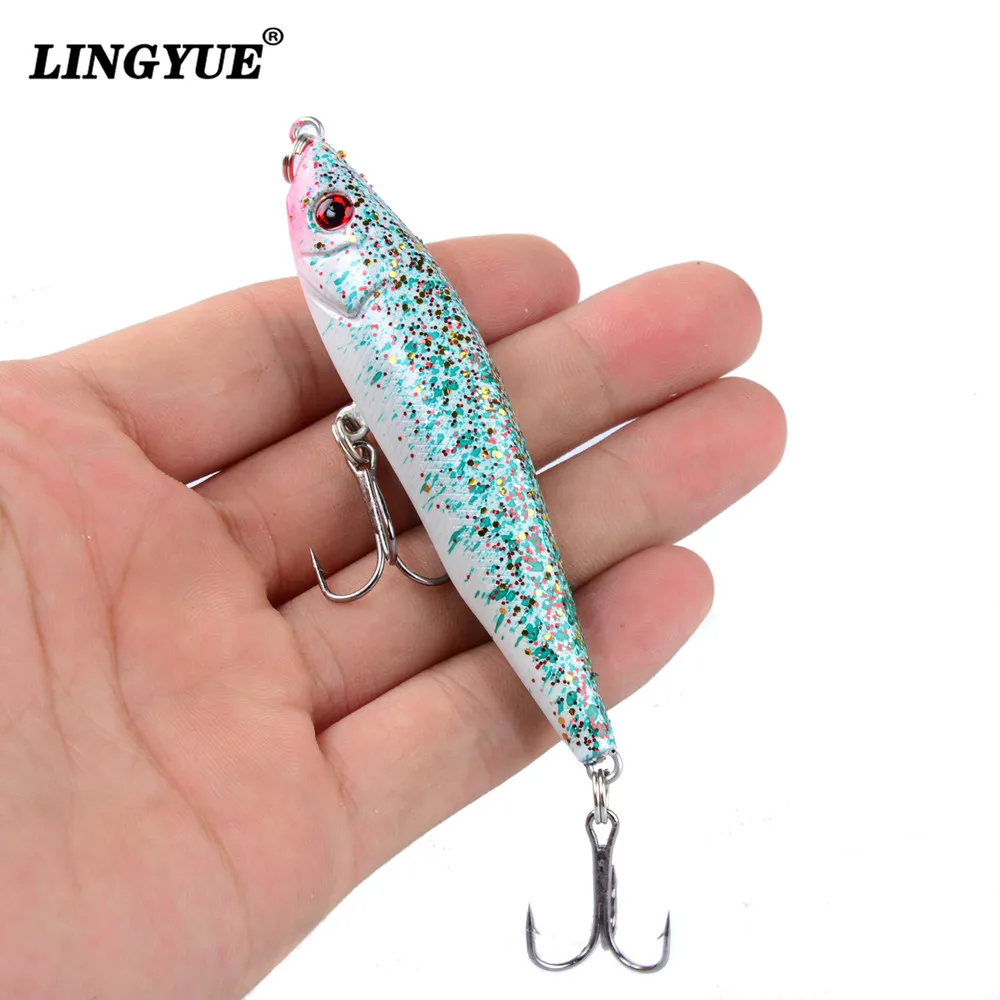 

LINGYUE New Arrival 1pcs Carp Fishing Lures 8cm/13g Hard Baits Artificial High Quality Wobbler Fishing Bait Treble Hooks Tackle