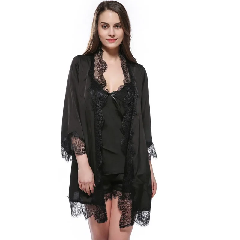 

New Arrival Women's Robes Free Shipping Lace Satin Silk Summer Bathrobes Bridesmaids Wedding Mini Sexy Robe High Quality Design