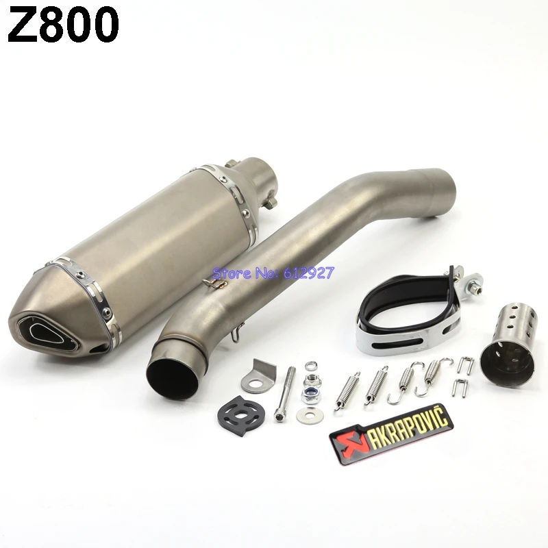 

Motorcycle Z800 Exhaust System Slip On Muffler Pipe and Link Pipe Akrapovic Exhaust Pipe Muffler Escape with DB Killer