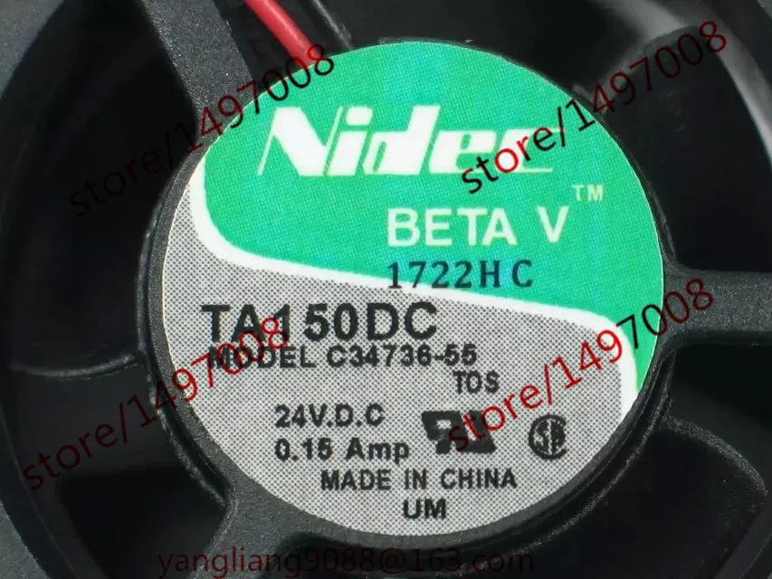 Nidec C34736 55 T0S Сервер охлаждающий вентилятор DC 24V 0.15A 40x40x20 мм 2 провода|fan dc|square fandc 24v fan