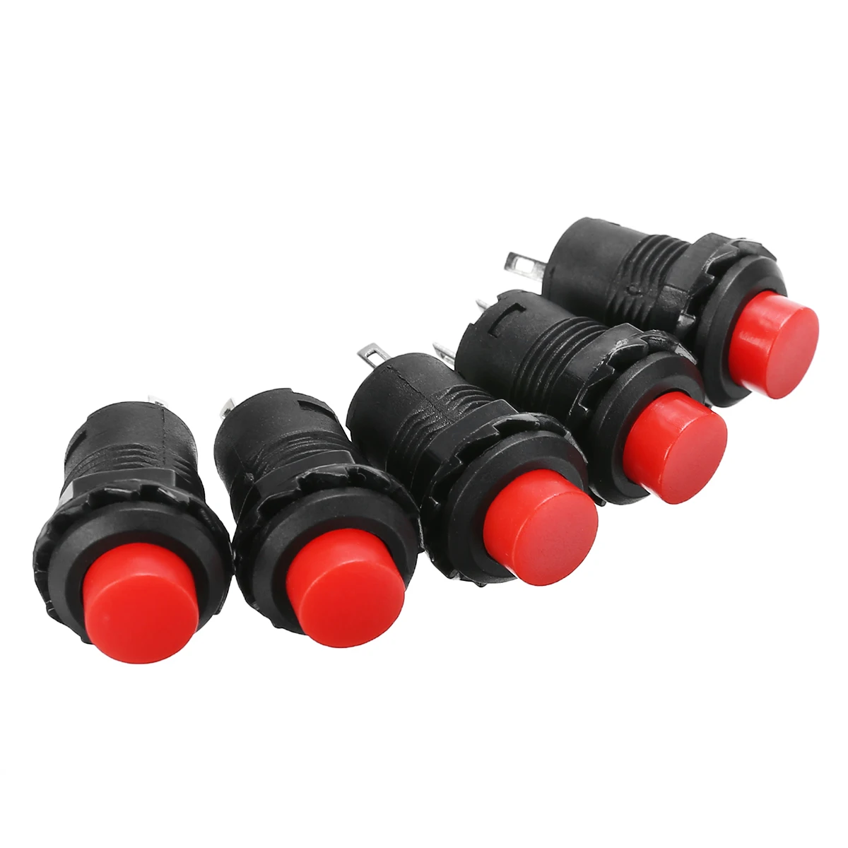 New 5pcs/set 12mm Red Car Dash On-Off Momentary Push Button Horn Doorbell Switch 125V 3A