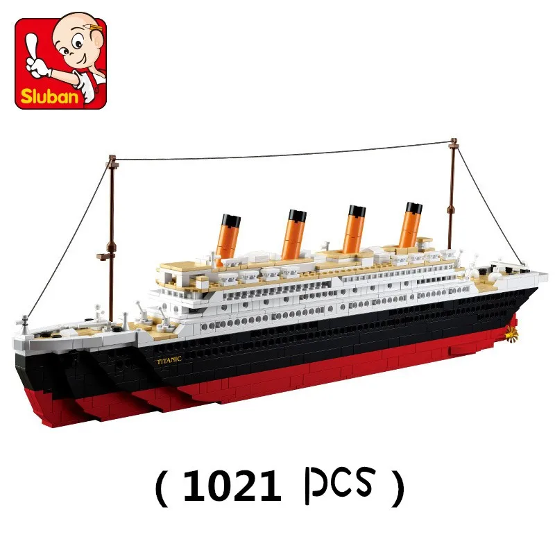 

SLUBAN B0577 Model Building Kits Compatible With City Titanic RMS Ship 1021PCS 3D Blocks Educational Model Building Toys