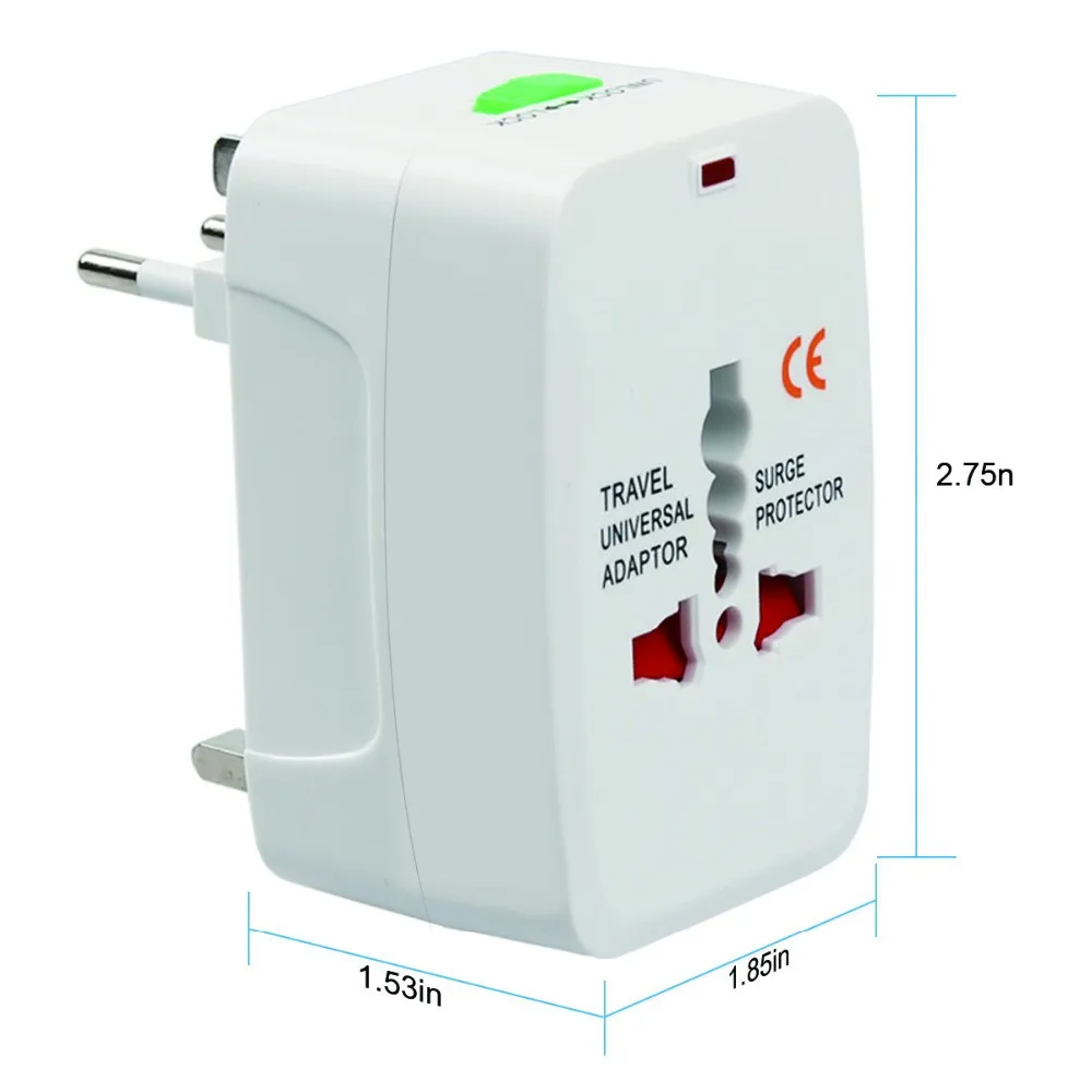 Универсальный адаптер для путешествий в мире, Международный переходник, 2 USB порта, зарядное устройство переменного тока, адаптер для AU, US, UK, EU, переходник