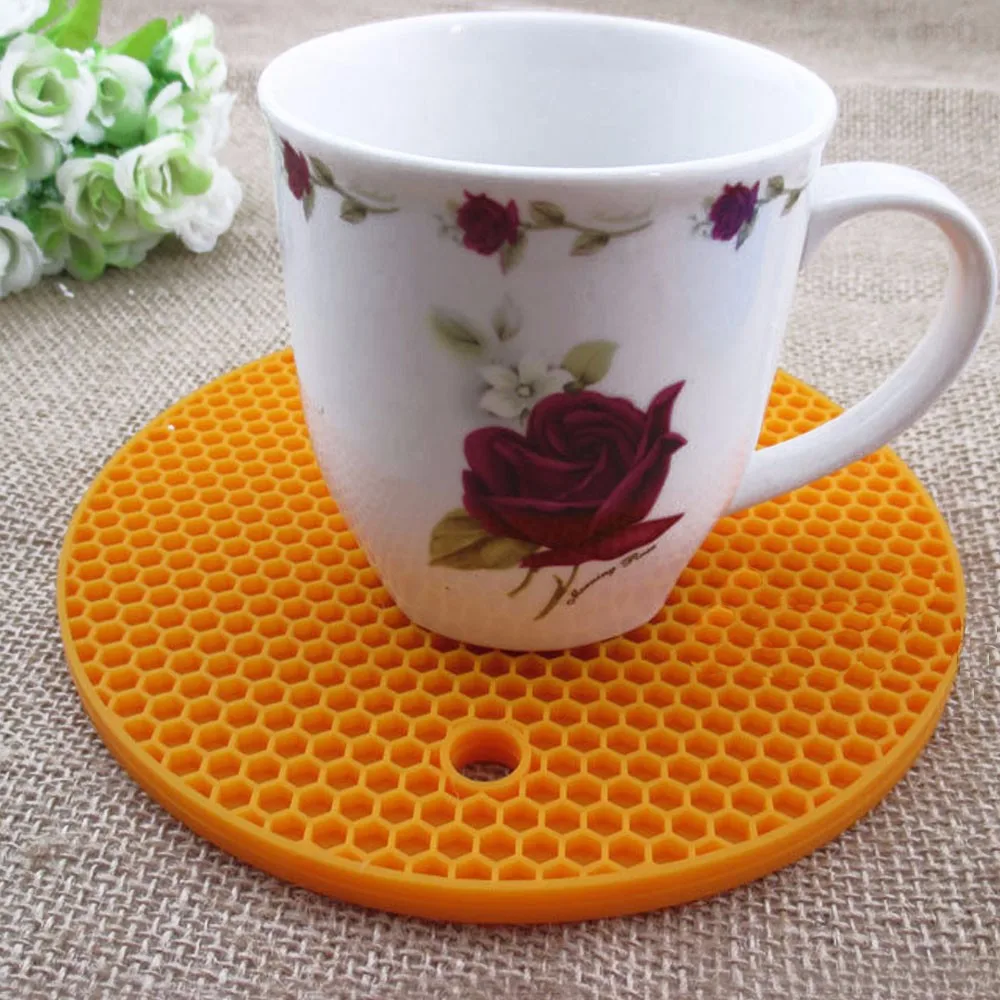 

50PCS Silicone Round Trivet Table Heat Resistant Mat Cup Coaster Cushion Placemat Pad Free Shipping