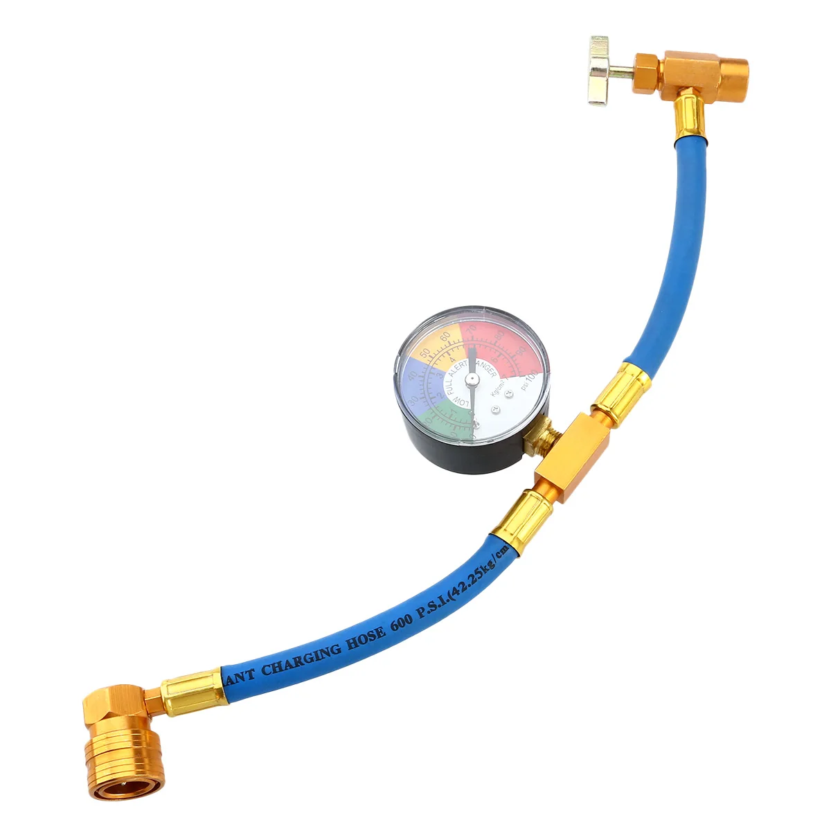 

R134A Air Conditioning Refrigerant Charging Hose with Gauge for Car Gauge Valve With pipe (1/2 Thread for American and Europe)