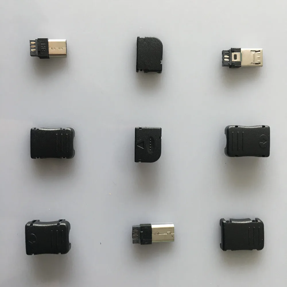 

10pcs/bag YT2152Y Micro USB 5pin Male Connector Long/bent/short Plug Welding Data OTG Line Connector DIY Assembled Parts