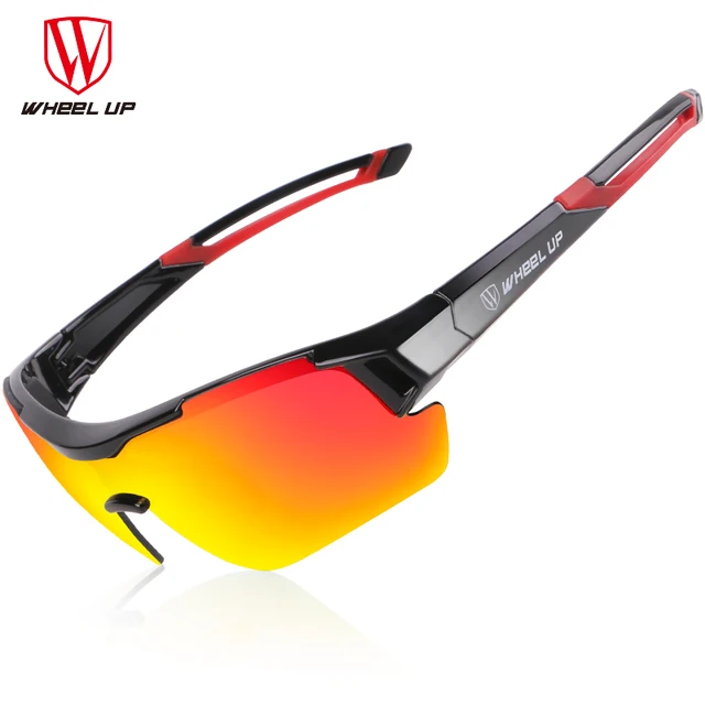 Cheap WHEEL UP 3 Lens UV400 Cycling Eyewear Men Women Waterproof Coating Aerodynamic Bicycle Polarized Sunglasses MTB Cycling Glasses