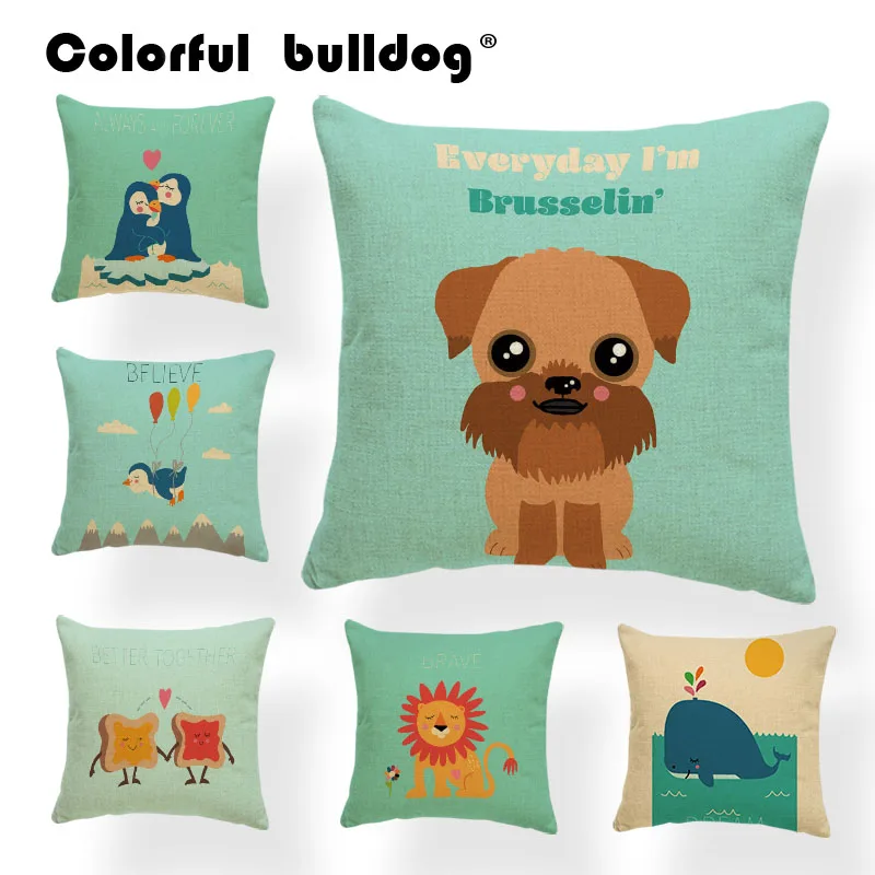 Luxury Dog Penguin Bread Lion Whale Crocodile Sloth Pillow Covers Mpunk Couch Pillows Sofa 45*45Cm Polyester Decorations Pillow