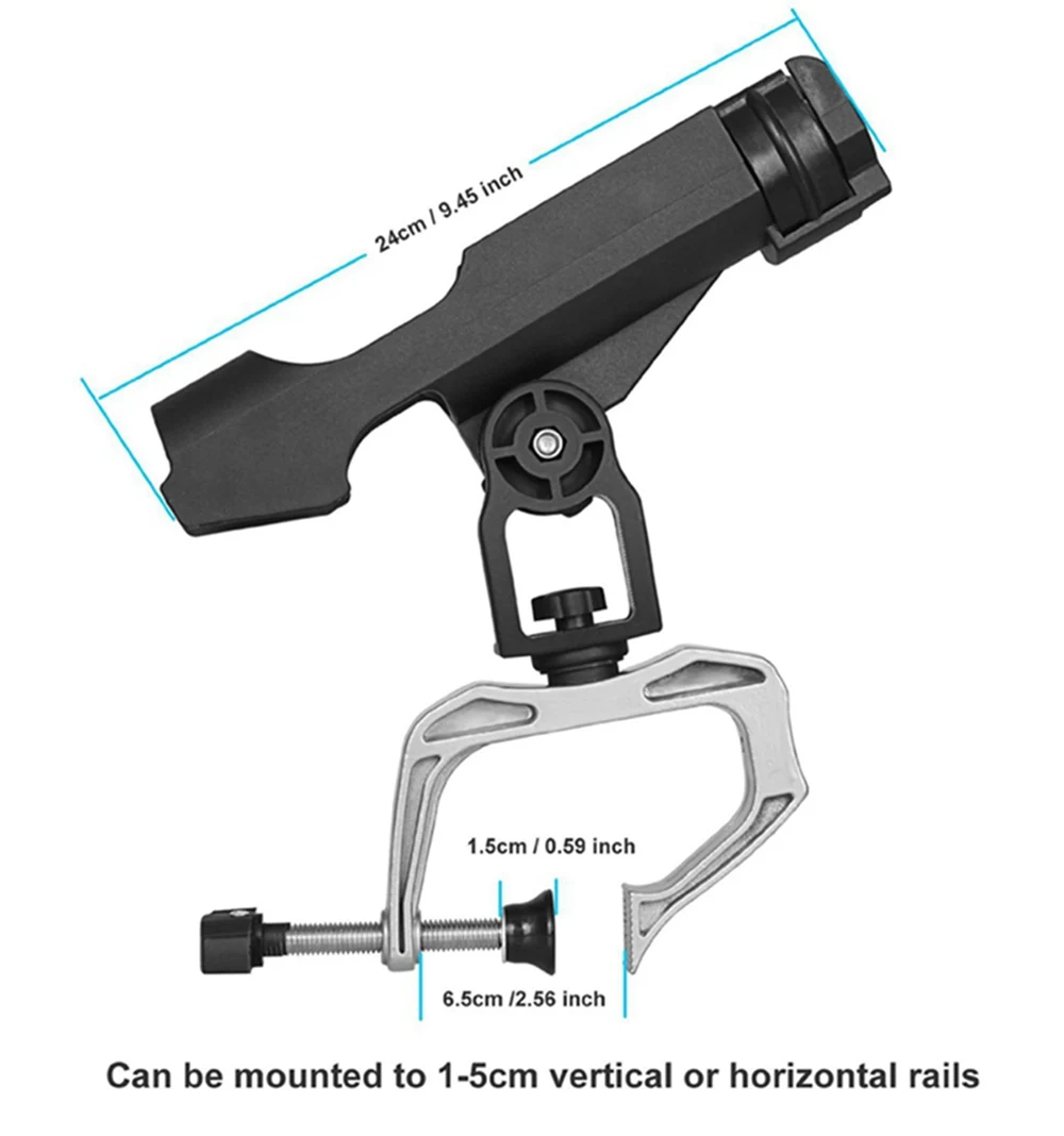 Держатель для удочки, держатель для рыболовной лодочные удилища, стойки для удочек с регулируемым на 360 градусов большим зажимом