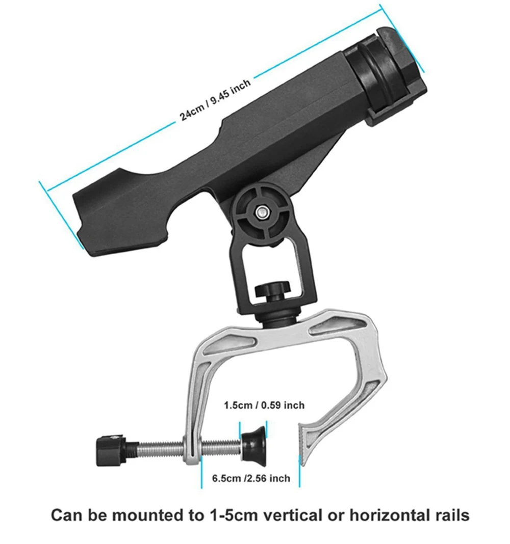 

Fishing Rod Holder, Fishing Boat Rods Holder, Fishing Rod Racks with 360 Degree Adjustable Large Clamp