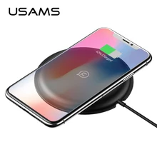 For iPhone 8 Wireless charger 5V 2A USAMS metal Original Qi Wireless Charger charging pad for Samsung Galaxy S8 wireless devices