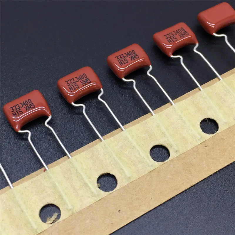 

10Pcs/100Pcs Japan NISSEI CBB capacitor MMXV(In tape) 400V 333 J 5% 0.033uF 33nF Pitch=7.5mm Metallized polyester film capacitor